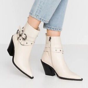 TOPSHOP Hadria stone leather western boots NWT